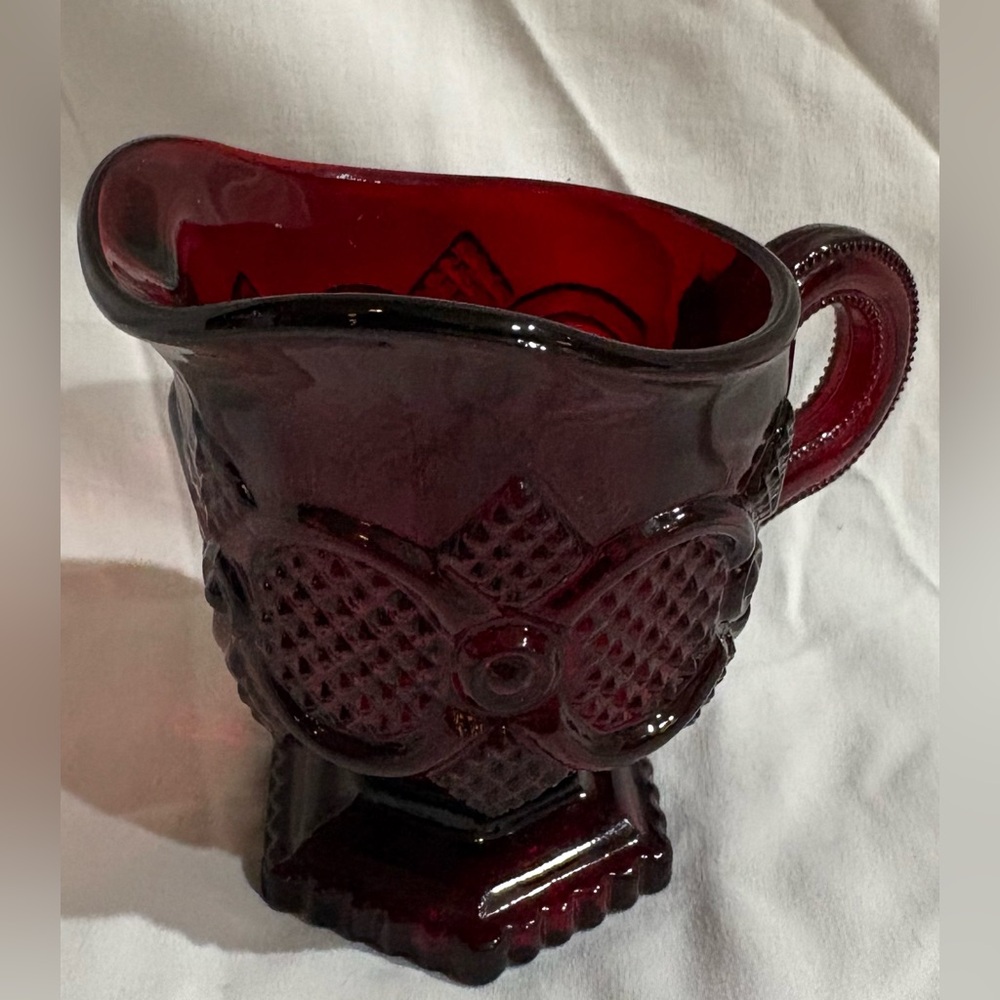 Avon Ruby Red Creamer 1876 Cape Cod Collection 1982